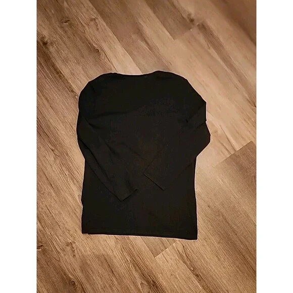 Belford Silk Black Pull-Over Cardigan-like Sweater Medium Womens Knot Front - Picture 4 of 5